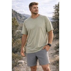 Rhone Mens XXL T-Shirt Tan Short Sleeve Crew Neck Athletic Training